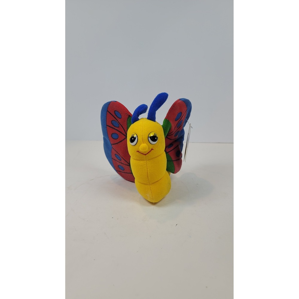 Vintage 1987‎ Dakin Burry-LU Butterfly Plush Stuffed Animal Yellow Blue 80-0079